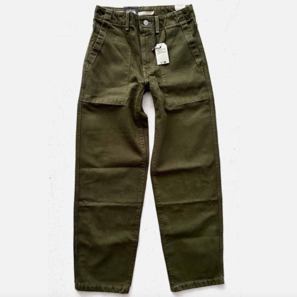 Levi's Womens Nwt Baggy Dad Olive Green Straight Utility Jeans A84200001 23 x 30